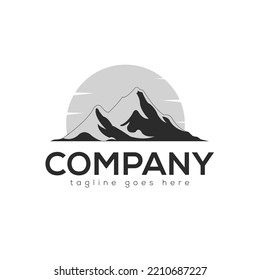 Ilustración del logotipo del vector de montaña