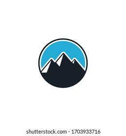 Diseño del logo del vector de montaña en estilo moderno, este concepto para deporte, tienda al aire libre o fotografía.