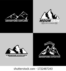 Mountain vector logo design. Silhouettes of mountain. Outdoor activity, camping, hiking