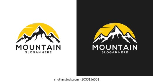 Mountain vector logo design template. Mountain logo. Mountain symbol.Mountain illustration