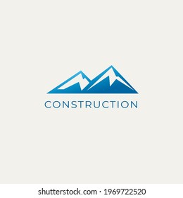 Mountain vector logo. Geometric snow peaks emblem. Company logo. Vector