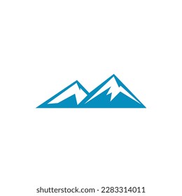 Mountain vector logo. Geometric snow peaks emblem. Company logo