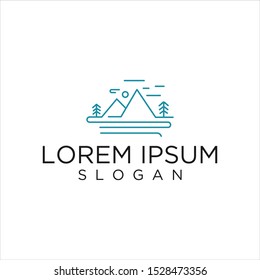 mountain vector logo graphic line modern