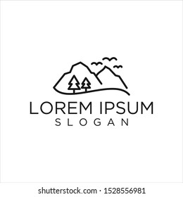 mountain vector logo graphic line modern