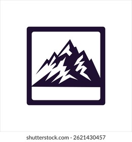 mountain vector logo icon with frame