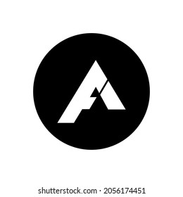 mountain vector logo initial. fa letter vector logo initial