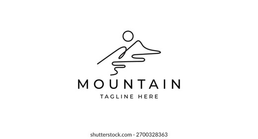 mountain vector logo inspiration with abstract minimalist concept style
