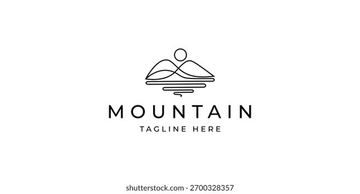 mountain vector logo inspiration with linear design style