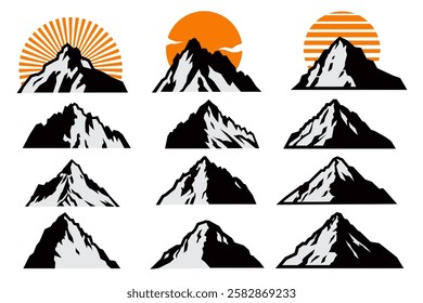 mountain  vector logo isolated on white background.