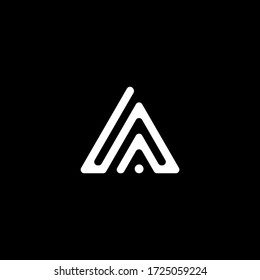 mountain vector logo. la letter vector logo A initials Line
