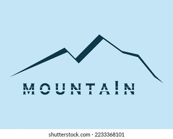 mountain vector logo with light blue background