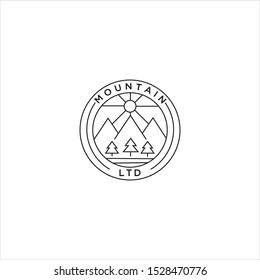mountain vector logo line modern vintage