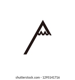 mountain vector logo. location pin on the mountain logo