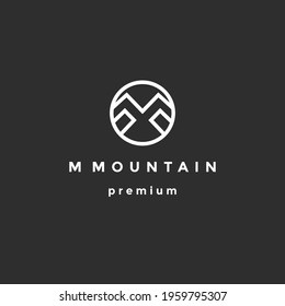 mountain vector logo. m letter vector logo on black background