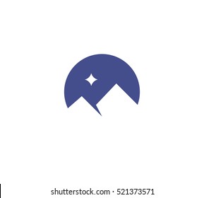 Mountain vector logo in a modern flat style