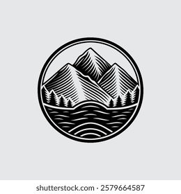mountain vector logo and monogram design
