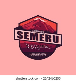 Mountain Vector Logo. The mountain originating from Indonesia (Lumajang) is named Mount Semeru with a height of 3,676 meters.