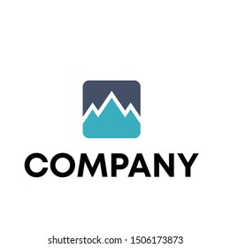 mountain vector logo peak illustration sign template outdoor Hill 