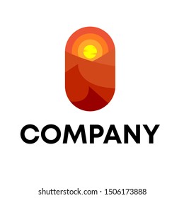 mountain vector logo peak illustration sign template outdoor Hill 