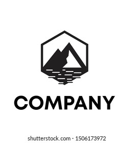 mountain vector logo peak illustration sign template outdoor Hill 