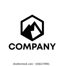 mountain vector logo peak illustration sign template outdoor Hill 