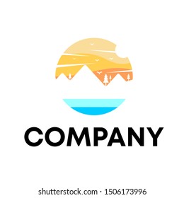 mountain vector logo peak illustration sign template outdoor Hill 