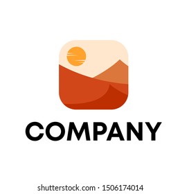 mountain vector logo peak illustration sign template outdoor Hill 