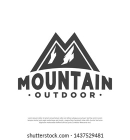 mountain vector logo, retro hipster style