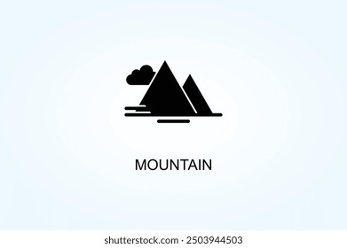 Ilustración de símbolo de Vector de montaña o logotipo