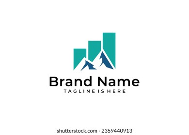 logotipo de vector de montaña gráfico abstracto simple