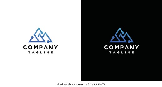 molde de logotipo de vetor de montanha.