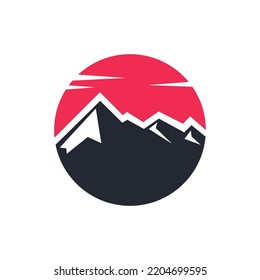 The Mountain Vector Logo Template. The main symbol of the logo is two mountains, this logo symbolizes a nature, peace, and calm, this logo also look modern, sporty, simple and young.