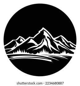 The Mountain Vector Logo Template. The main symbol of the logo is two mountains.EPS 10