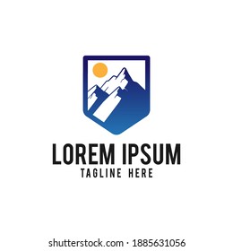 Mountain vector logo template. symbol for nature landscape or Outdoor Adventure.
