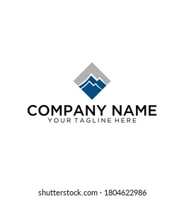 Gebirgsvektorlogo-Vorlage Reise- und Abenteuergeschäft