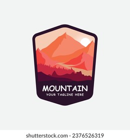 mountain vector logo vintage symbol illustration design