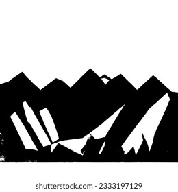 Mountain Vector in Minimal Line Art