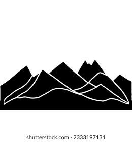 Mountain Vector in Minimallinie Art