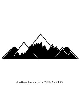 Mountain Vector in Minimal Line Art