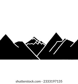 Mountain Vector in Minimal Line Art