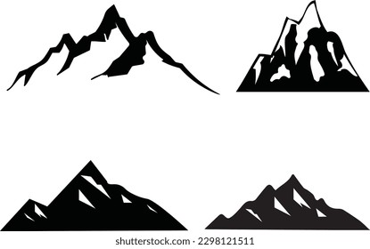 Mountain vector. Mountains icon vector set. Mountain silhouette