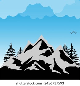 Vector de montaña Símbolos al aire libre aislados. Logotipo de montaña de camping, etiquetas de viaje, insignias de escalada o senderismo