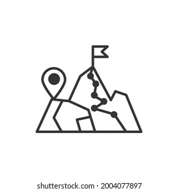 Mountain vector outline icon style illustration. EPS 10 file 