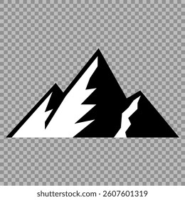 mountain vector pack. Rocky mountains icon or logo collection. Vector illustration. Mountain, rock, hill, peak logos.  Mountain peaks silhouettes. vector set silhouette of mountains and hills.