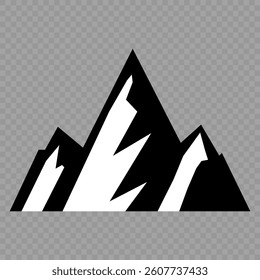 mountain vector pack. Rocky mountains icon or logo collection. Vector illustration. Mountain, rock, hill, peak logos.  Mountain peaks silhouettes. vector set silhouette of mountains and hills.