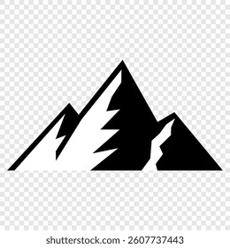 mountain vector pack. Rocky mountains icon or logo collection. Vector illustration. Mountain, rock, hill, peak logos.  Mountain peaks silhouettes. vector set silhouette of mountains and hills.
