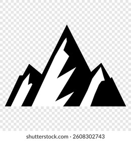 mountain vector pack. Rocky mountains icon or logo collection. Vector illustration. Mountain, rock, hill, peak logos.  Mountain peaks silhouettes. vector set silhouette of mountains and hills.