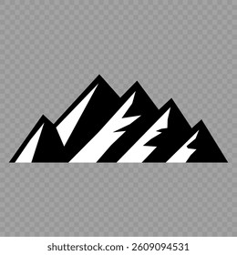 mountain vector pack. Rocky mountains icon or logo collection. Vector illustration. Mountain, rock, hill, peak logos.  Mountain peaks silhouettes. vector set silhouette of mountains and hills.