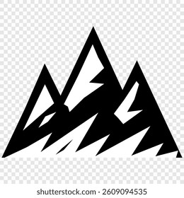 mountain vector pack. Rocky mountains icon or logo collection. Vector illustration. Mountain, rock, hill, peak logos.  Mountain peaks silhouettes. vector set silhouette of mountains and hills.