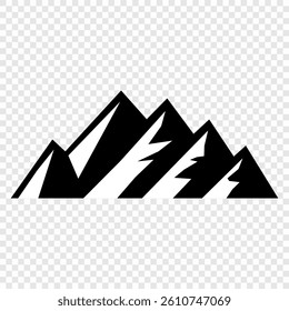 mountain vector pack. Rocky mountains icon or logo collection. Vector illustration. Mountain, rock, hill, peak logos.  Mountain peaks silhouettes. vector set silhouette of mountains and hills.